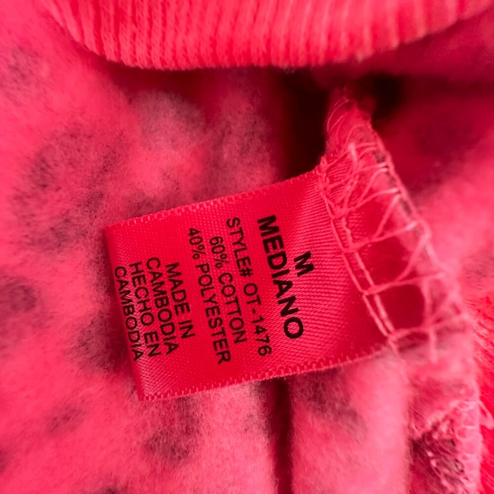 NEW! Love Peace Hope By Zenana Colorado Hooded Sweater Leopard Pink Medium - Picture 6 of 11